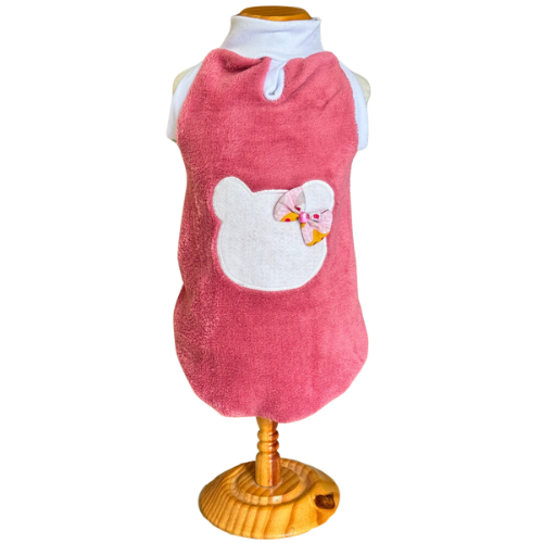 Blusa Fleece Ursinho Rosa