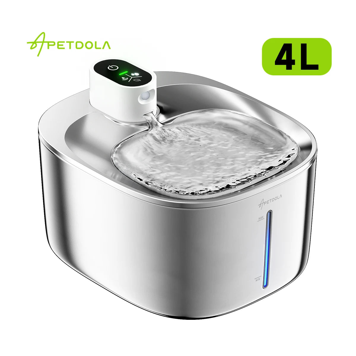 Fonte para Gatos Grande 4L Inox Sem Fio – Bebedouro Automático com Sensor e Bateria Recarregável