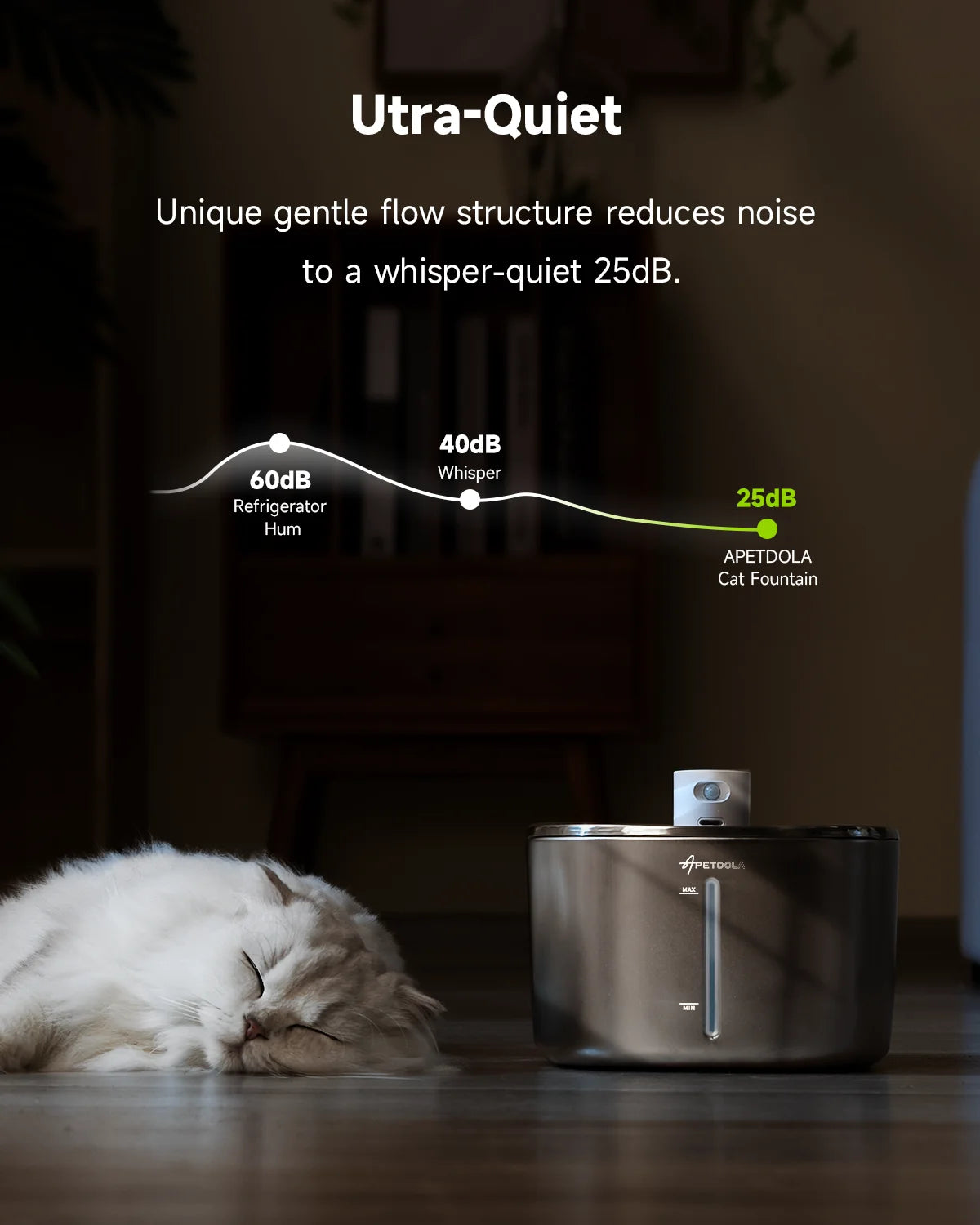 Fonte para Gatos Grande 4L Inox Sem Fio – Bebedouro Automático com Sensor e Bateria Recarregável