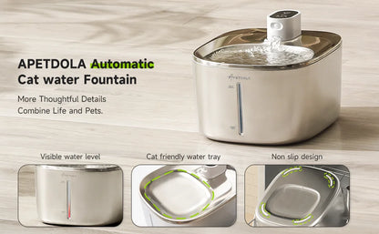 Fonte para Gatos Grande 4L Inox Sem Fio – Bebedouro Automático com Sensor e Bateria Recarregável