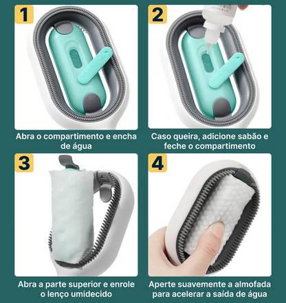 Escova Mágica Para Banho a Seco 4 em 1