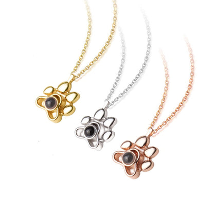 Personalizado Pet Photo Projeção Colar Cão Gato Pata Pingente Memória Joias Presente Dropshipping Personalizado Dia das Mães Presentes 2023